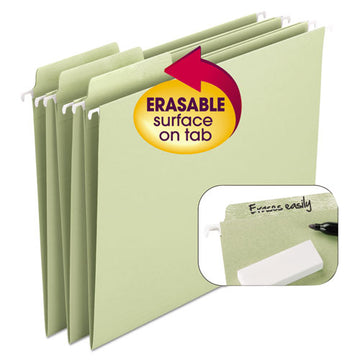 Smead® Erasable Fastab Hanging Folders, Letter Size, 1-3-cut Tab, Moss, 20-box freeshipping - TVN Wholesale
